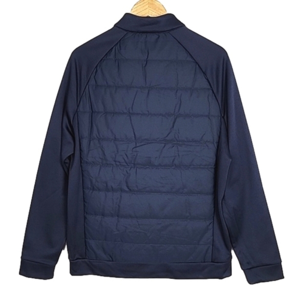 Original Penguin Mixed Media 70's Jacket Insulate Quilted Water Resist Navy Sz M - Picture 2 of 12